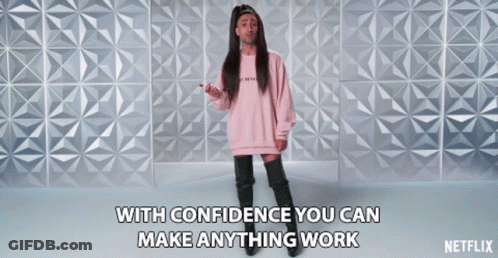 An Advertisement For Netflix Shows A Woman In A Pink Sweatshirt And Black Boots GIF