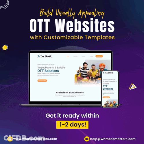OTT Website Ad With Laptop And Phone GIF