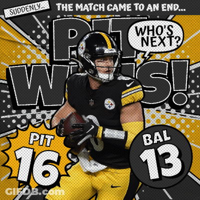 An Advertisement For Pittsburgh Steelers Football Player Bal GIF