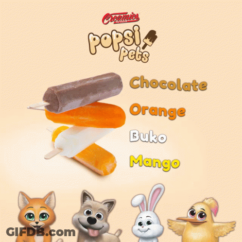 An Advertisement For Popsi Pets Shows A Dog A Rabbit And A Duck GIF
