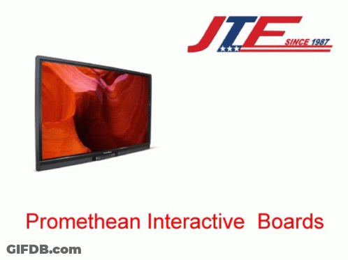 An Advertisement For Promethean Interactive Boards Shows A Large Flat Screen Tv GIF