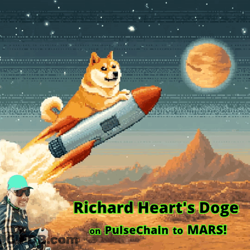 An Advertisement For Richard Heart 'S Doge On Pulsechain GIF
