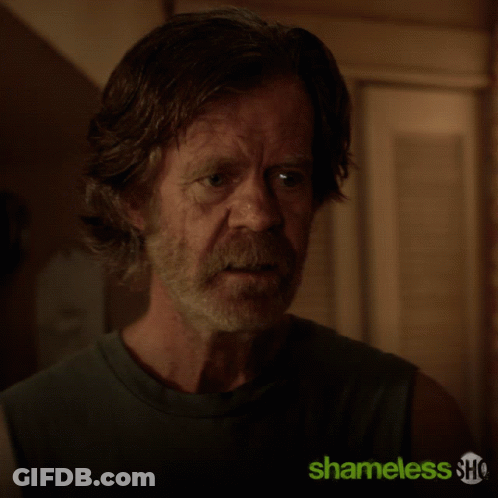 An Advertisement For Shameless Shows A Man With A Beard GIF