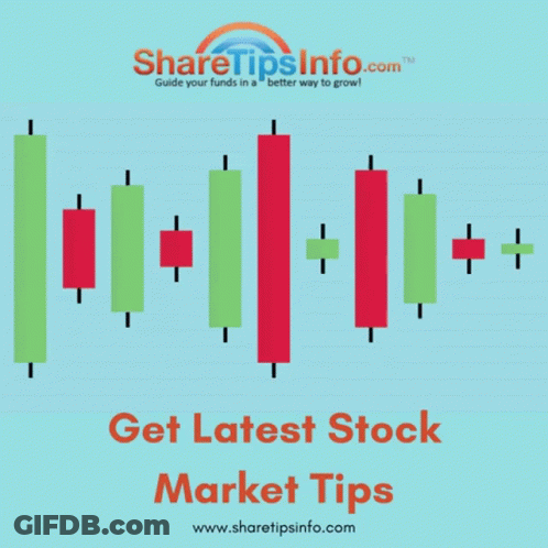 An Advertisement For Sharetipsinfo.com Shows A Graph Of Candlesticks GIF