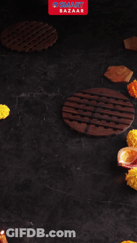 An Advertisement For Smart Bazaar Shows A Variety Of Food GIF