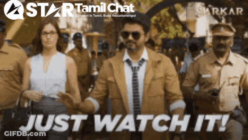 An Advertisement For Star Tamil Chat Shows A Man And Woman GIF