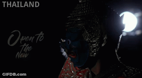 An Advertisement For Thailand Shows A Person Wearing A Mask GIF