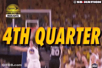 An Advertisement For The 4Th Quarter Of A Basketball Game Sponsored By Sprint GIF