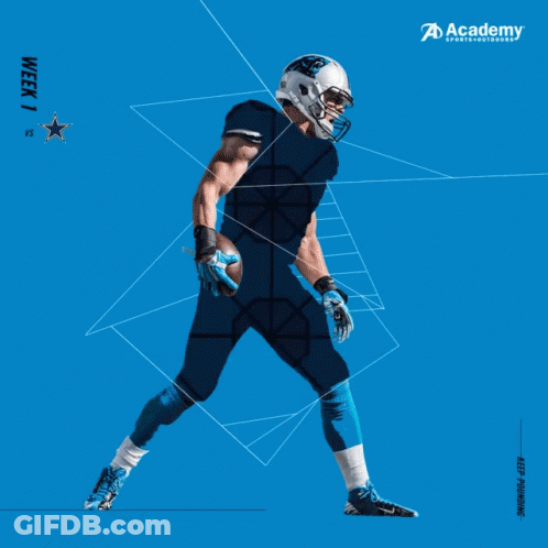 An Advertisement For The Academy Shows A Football Player GIF