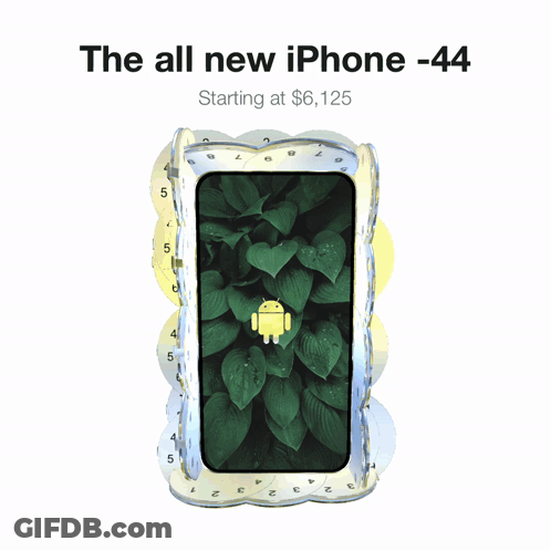 An Advertisement For The All New Iphone -44 Starting At $ 6,125 GIF