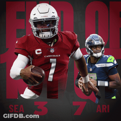 An Advertisement For The Cardinals And Seahawks Football Players GIF