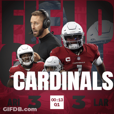 An Advertisement For The Cardinals Football Team With A Man Wearing Headphones GIF
