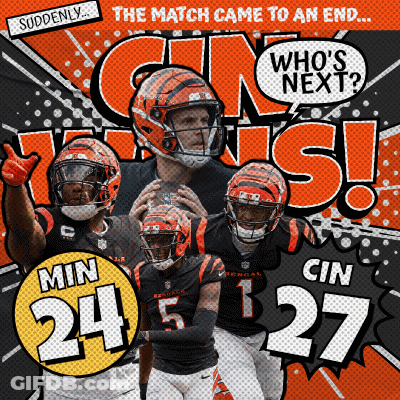 An Advertisement For The Cincinnati Bengals Football Team Says The Match Came To An End GIF