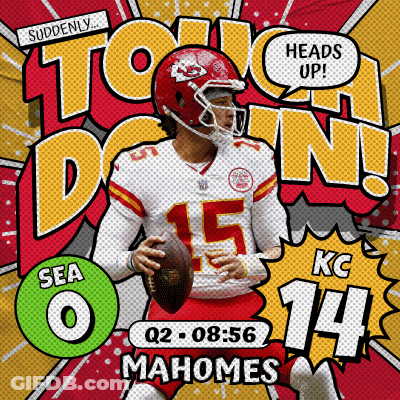 An Advertisement For The Kansas City Chiefs Shows A Football Player GIF