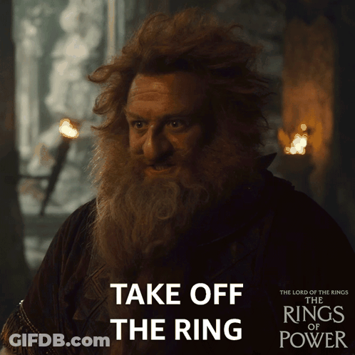 An Advertisement For The Lord Of The Rings Of Power Shows A Man With A Beard GIF