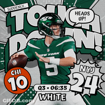 An Advertisement For The New York Jets Showing Their Quarterback GIF
