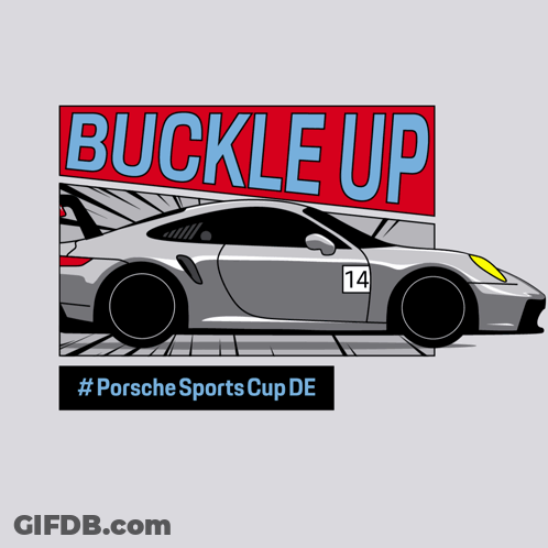 An Advertisement For The Porsche Sports Cup De Shows A Car GIF