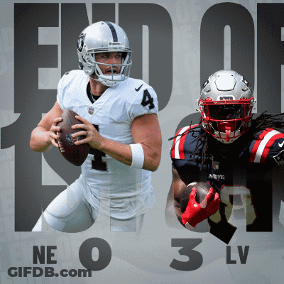 An Advertisement For The Raiders And Patriots Football Players GIF