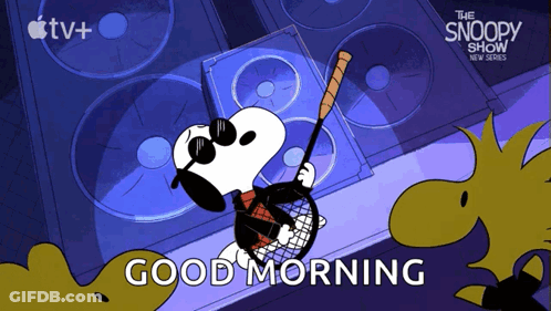 An Advertisement For The Snoopy Show On Apple Tv GIF