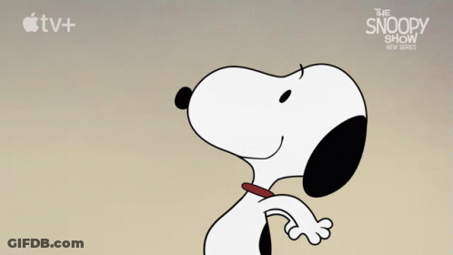 An Advertisement For The Snoopy Show Shows A Cartoon Character GIF