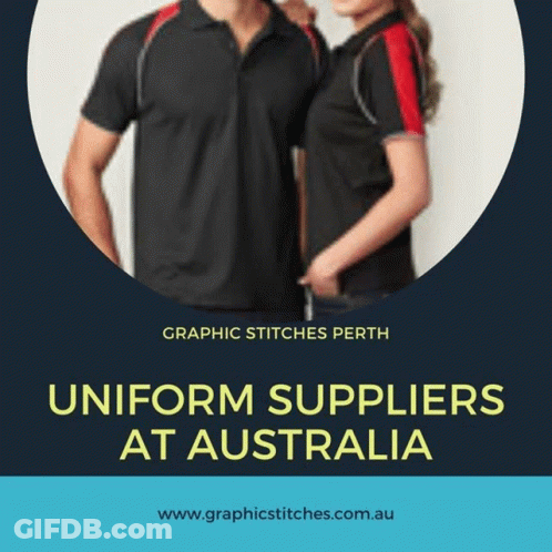 An Advertisement For Uniform Suppliers At Australia GIF