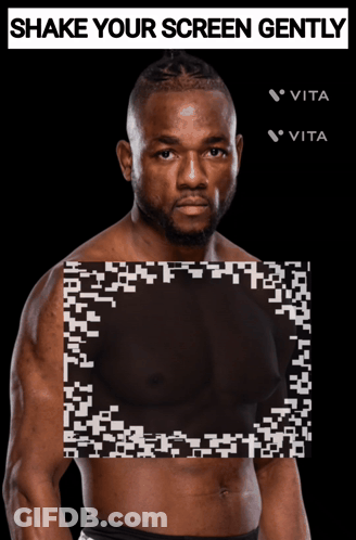 An Advertisement For Vita Shows A Man Without A Shirt On GIF