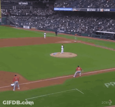 An Aerial View Of A Baseball Game With The Word Live On The Bottom Left GIF