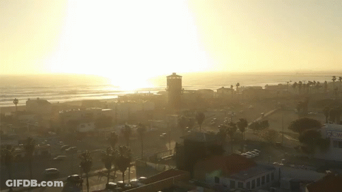An Aerial View Of A Beach With A Cnn Sign In The Foreground GIF