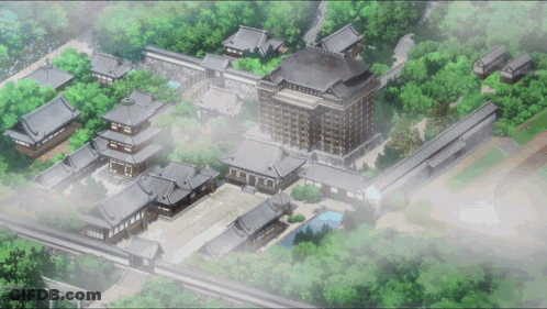 An Aerial View Of A Castle With A Lot Of Buildings GIF