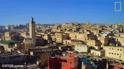 An Aerial View Of A City With A National Geographic Logo On The Bottom Right GIF