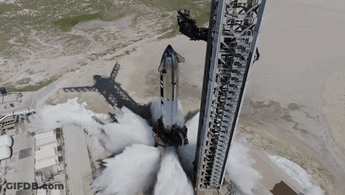 An Aerial View Of A Rocket Being Launched GIF