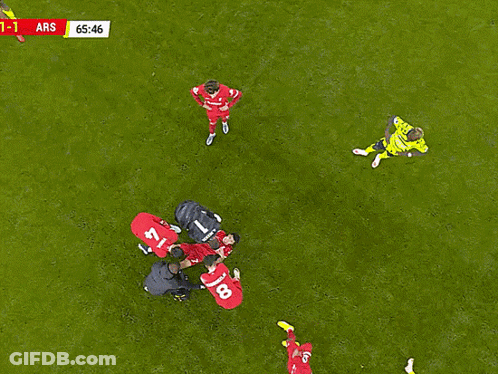 An Aerial View Of A Soccer Game Between Ars And Borussia GIF