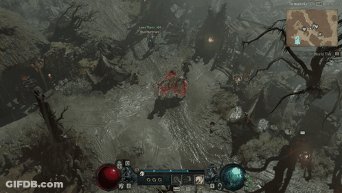 An Aerial View Of A Video Game With A Map Showing The Location Of The Lynx Thorn GIF
