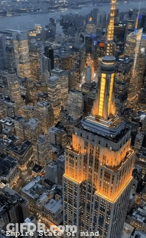 An Aerial View Of The Empire State Of Mind Is Shown GIF