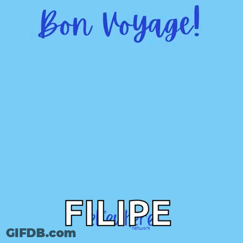 An Airplane Is Flying In The Sky With The Name Filipe Below It GIF