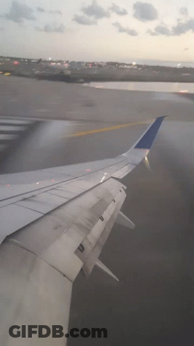 An Airplane Wing With The Letter U On The Bottom GIF