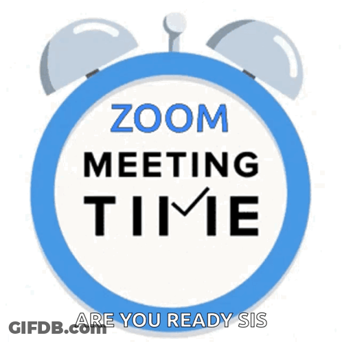 An Alarm Clock That Says Zoom Meeting Time On It GIF