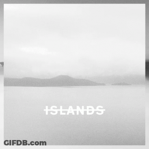 An Album Cover For Islands By Darkz With A Black And White Photo GIF