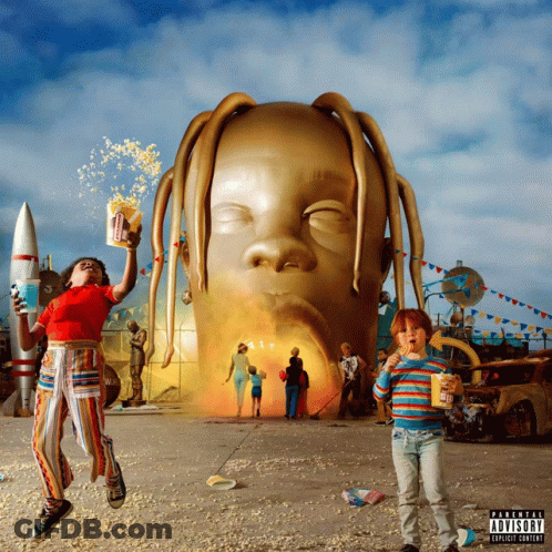 An Album Cover For Travis Scott 'S Astroworld Has A Parental Advisory On The Bottom GIF