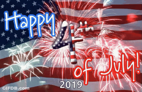 An American Flag With Fireworks And The Words Happy 4Th Of July GIF