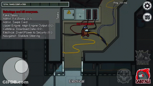 An Among Us Game Is Being Played On A Cellphone GIF
