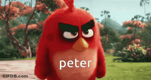 An Angry Bird From The Movie Angry Birds Is Named Peter GIF