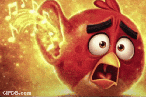 An Angry Bird With A Surprised Look On His Face GIF