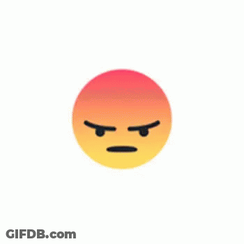 An Angry Smiley Face With A Red And Yellow Gradient On A White Background GIF