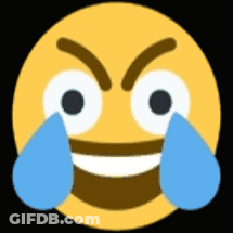 An Angry Smiley Face With Tears Coming Out Of Its Eyes . GIF