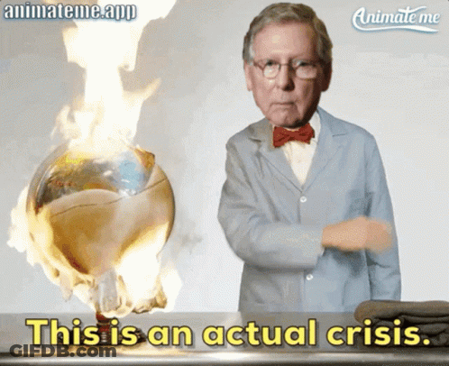 An Animate Me App Shows A Man Standing Next To A Globe On Fire GIF