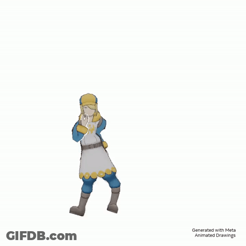 An Animated Drawing Of A Person Jumping In The Air With The Caption Generated With Meta Animated Drawings GIF