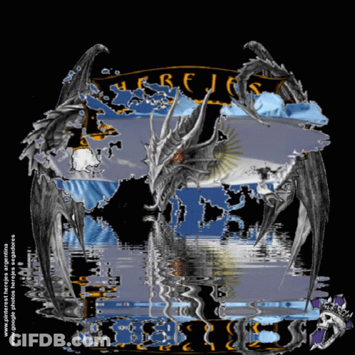An Animated Image Of A Dragon With The Word Argentina In The Background GIF