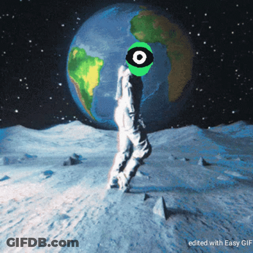 An Animated Image Of An Astronaut On The Moon GIF
