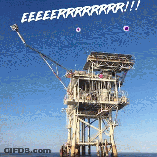 An Animated Image Of An Oil Rig With The Words " Eeeerrrrrrrr " Written Above It GIF